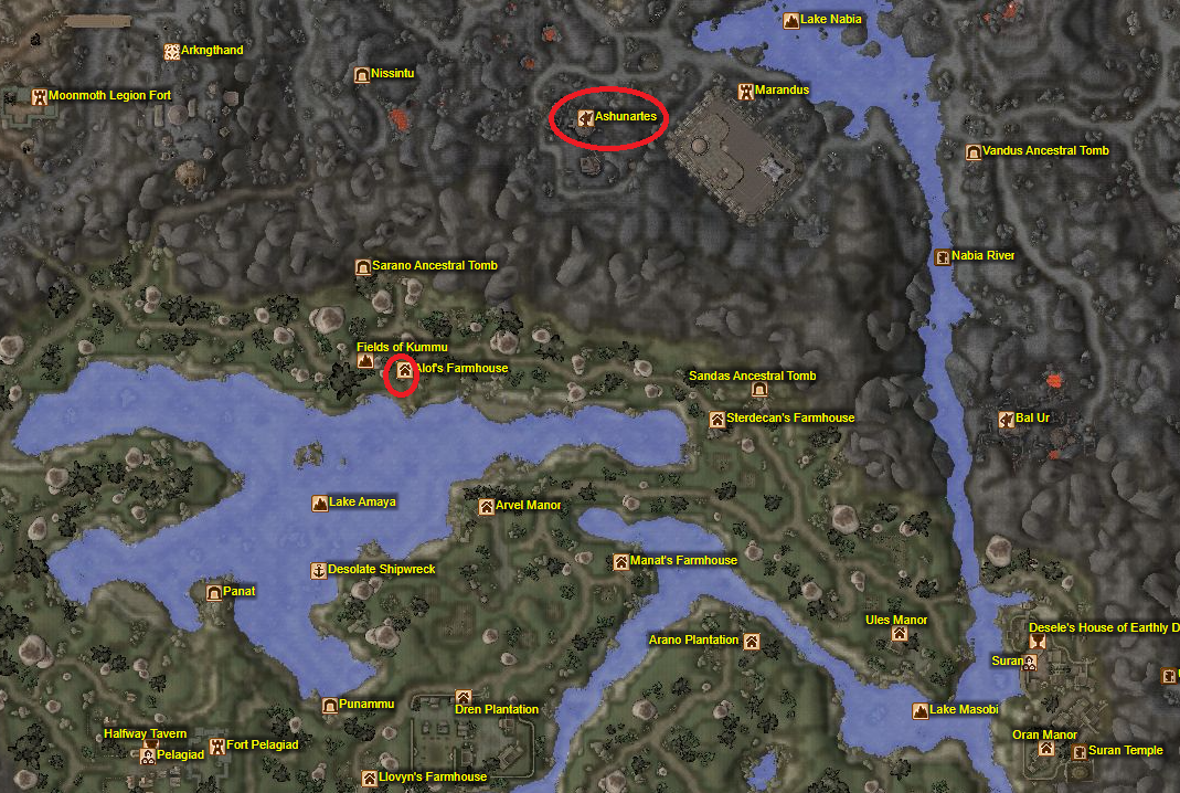 Alof and the Orcs Map Locations